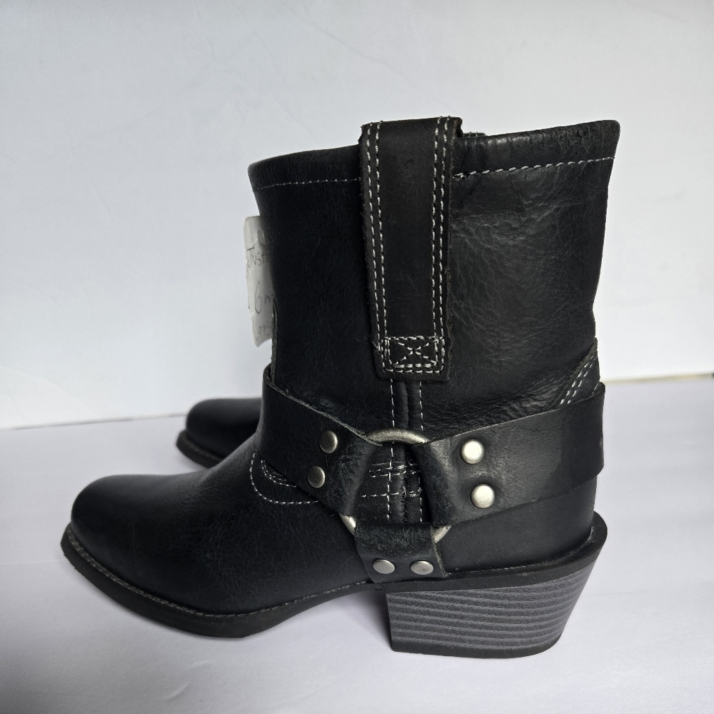 NWT JUSTIN BOOTS , Black Leather Ankle Boots. Size 6B - Picture 8 of 12